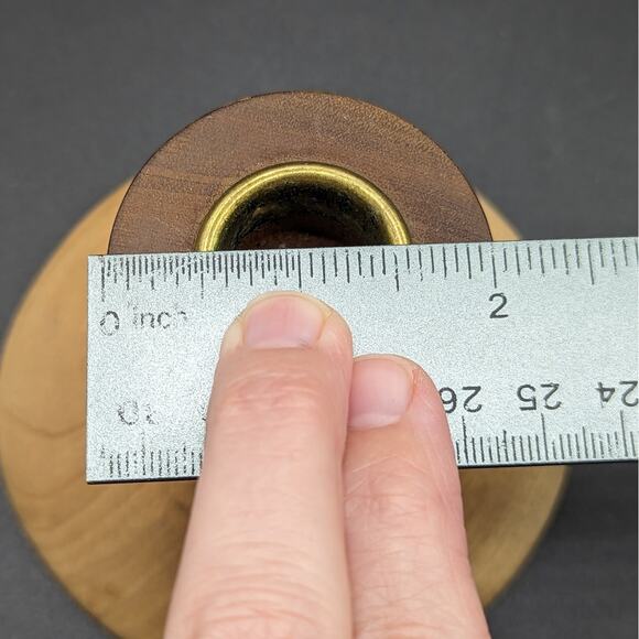 Pair 2 VTG Ellingson Myrtlewood wood Mid Century Modern MCM candlestick holders - Picture 11 of 13